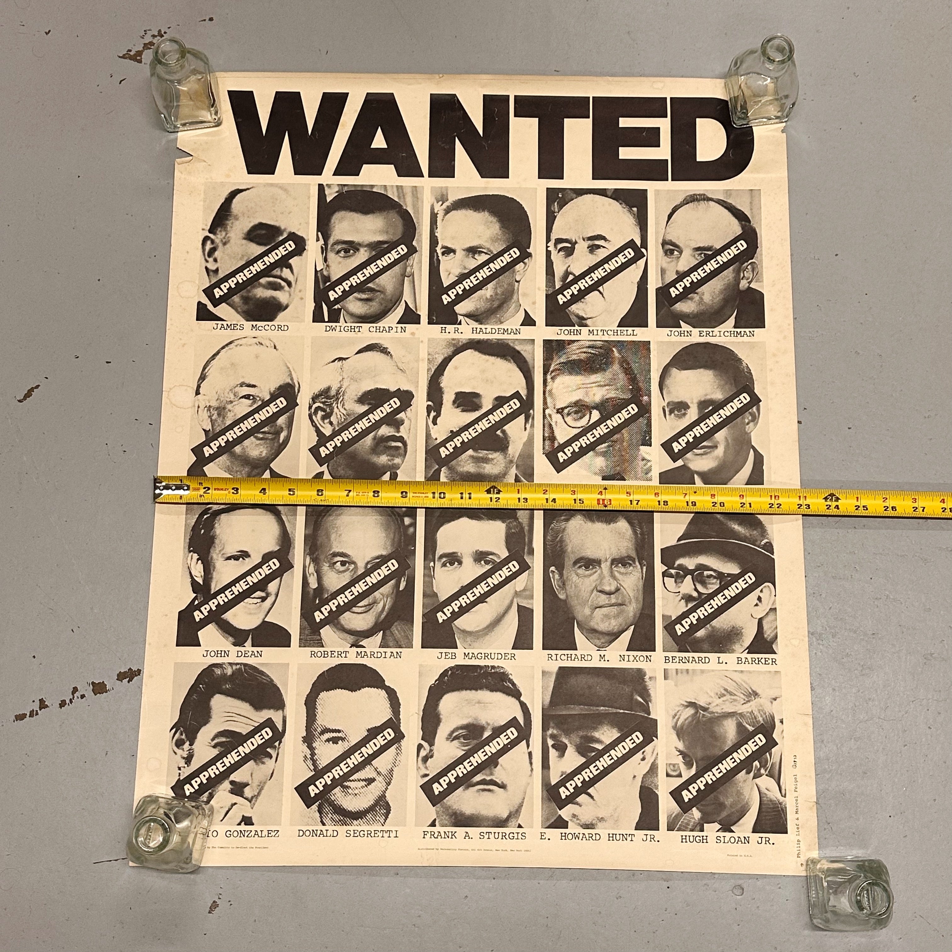 1970s Watergate Wanted Poster with Nixon Accomplices