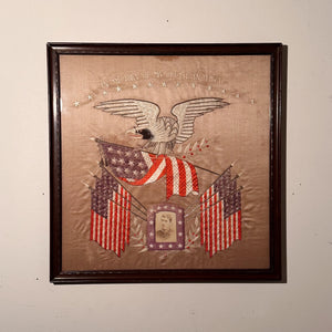 Early 1900s Souvenir Silk Embroidery of Military Hawaiian Cruise