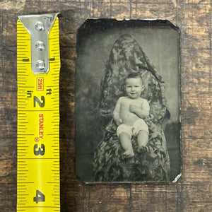 Antique Tintype of Ghost Mother Holding Baby | 1800s