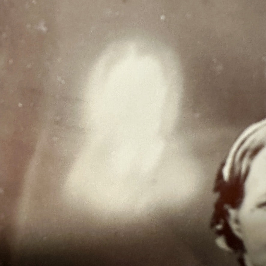 Antique Spirit Tintype of Ghost Appearing Above Sitter | Civil War Soldier?