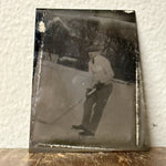 Antique Tintype of Early Ice Hockey Player | Rare Sports Photo