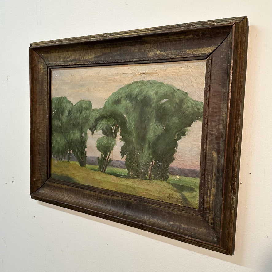 Early 1900s Tonalist Landscape Painting | 1919 | AS IS