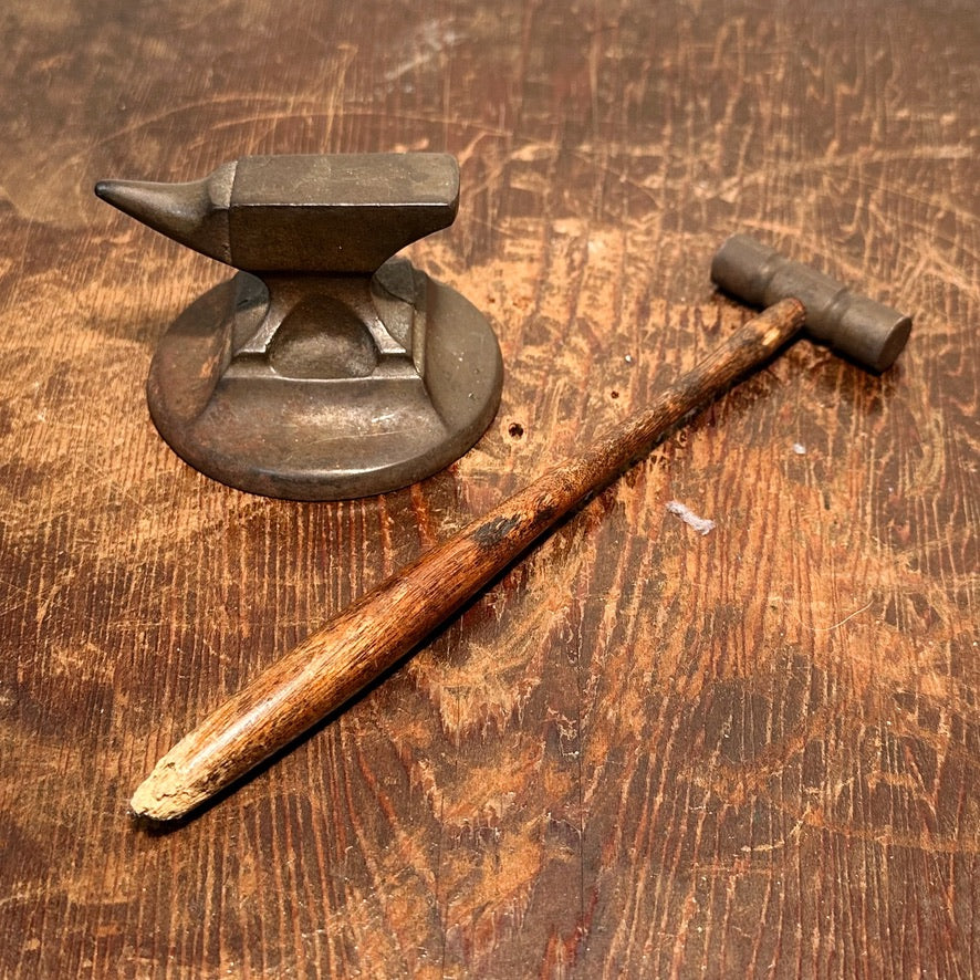 Antique Jewelers Anvil and Hammer Set | Early 1900s