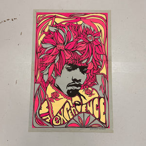 1960s Jimi Hendrix Blacklight Poster titled “Mr Experience” | 1967