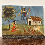 1920s Ex Voto Tin Retablo of Protecting the Chickens from Coyotes