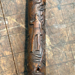 Antique California Folk Art Cane of Human Animals Plants - South Fork Lake Artifact - Early 1900s Walking Stick Natural Walking Stick 38 1/2