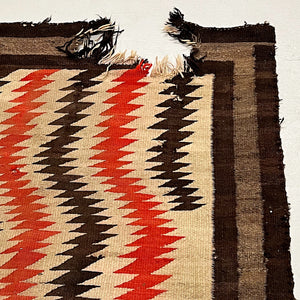 1920s Navajo Rug with Eye Dazzler Pattern | 81" x 41"