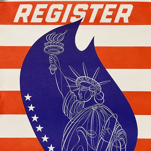 1960s Civil Rights Poster to Register and Vote by Jack Maschhoff -  Allied Printing Trades Council Posters - Protest Counter Culture -