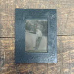 Rare Antique Tintype of Early Ice Hockey Player | Man in Cap & Tie on Rink | Victorian Edwardian Sports Memorabilia | Antique Ferrotype 