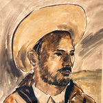 WPA Era Social Realism Painting of Worker by Muriel Goodwin (Corbett) - "On a Freighter - Mexico" - 1940s California Artist - Watercolor