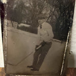 Antique Tintype of Early Ice Hockey Player | Rare Sports Photo
