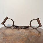 Antique Sheriff Handcuffs with Bowtie Chain Design and 2 Keys