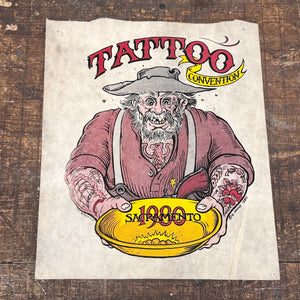 1980s Greg Irons Tattoo Convention Print on Fabric | 1980