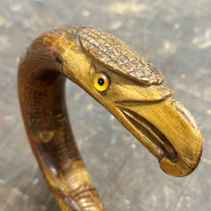 Antique Folk Art Hunters Cane of Eagle with Glass Eyes | 1880