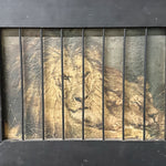 Antique Shop of the Crafters Print of Two Lions at Rest Behind Wood Cage Frame - Early 1900s Gambling Association - Underground Artwork