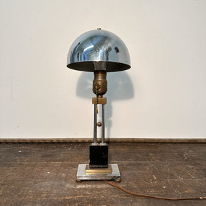 1930s Chrome Mushroom Lamp with Ball in Bar Modernist Design