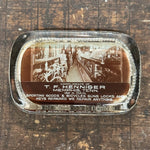 Antique Bicycle Shop Glass Paperweight with Photograph from 19th Century - 4" x 2 1/2" - Rare Memphis Tennessee Merchant Photography