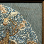 Antique Chinese Silk Dragon Roundel | 1800s Qing Dynasty