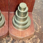 Machine Age Industrial Bookends with Stacked Brass Weights
