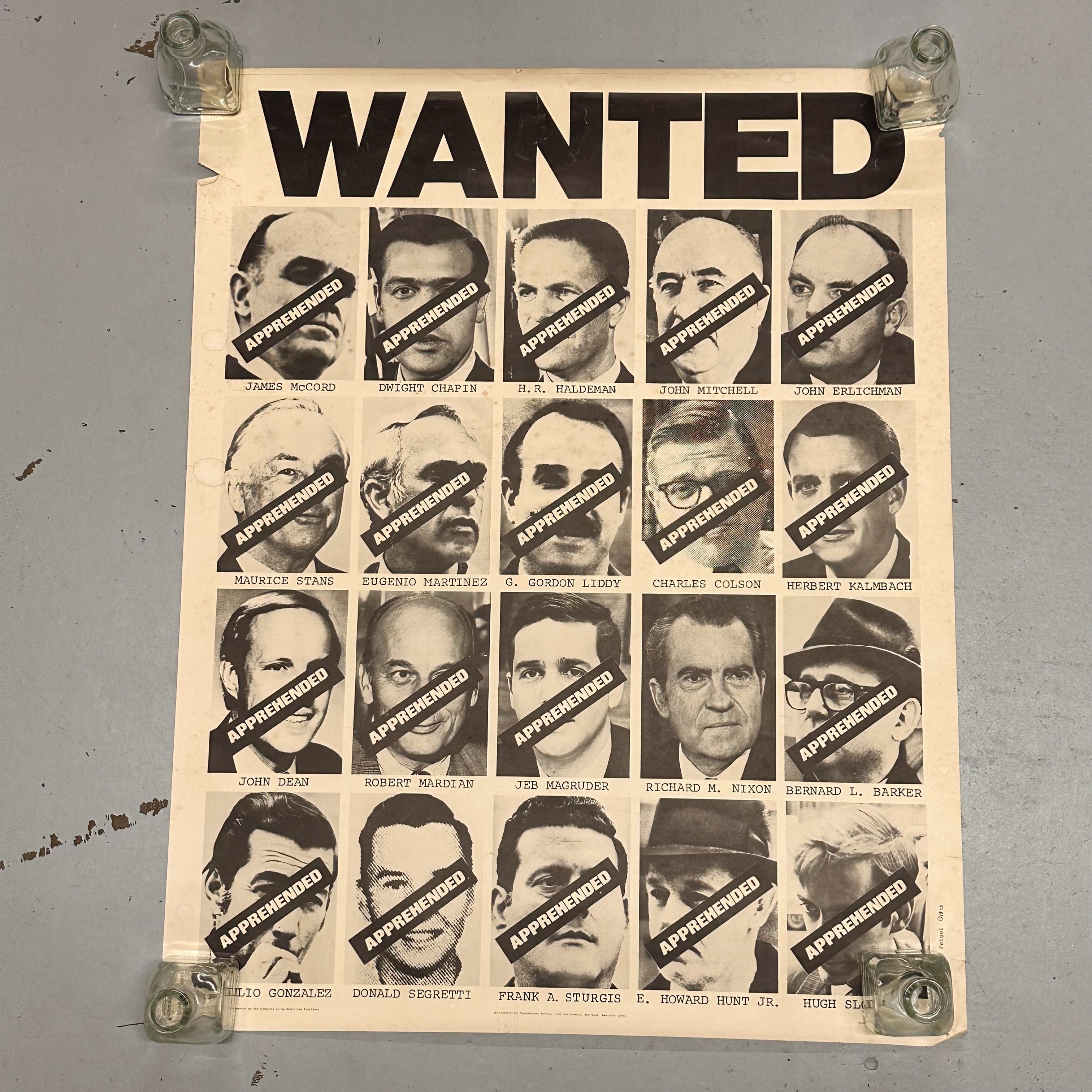 1970s Watergate Wanted Poster with Nixon Accomplices