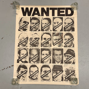 1970s Watergate Wanted Poster with Nixon Accomplices