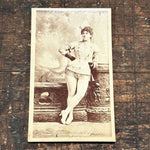 Rare Antique Cigarette Card of Woman Smoking in Entertainment Garb - Tobacciana Souvenir - Unusual photography - Turn of the Century Photos