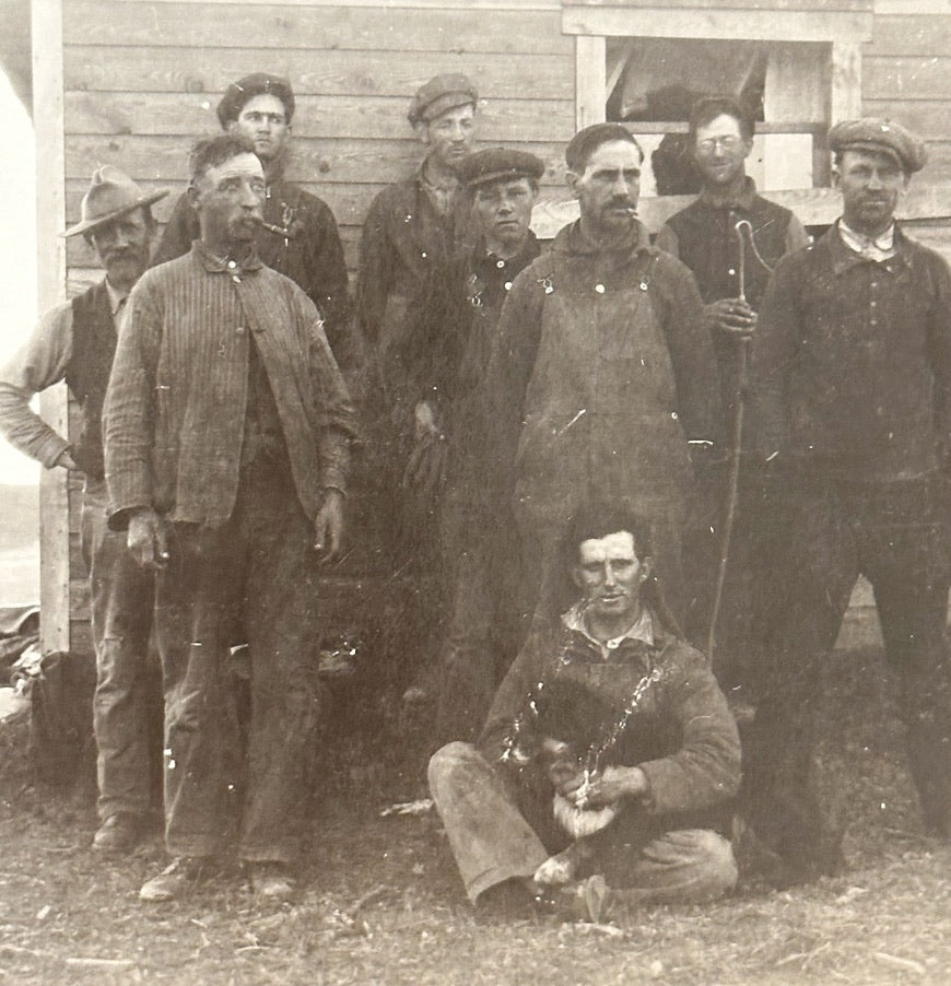 Antique Postcard Set of Workers with Dogs | Denim Workwear