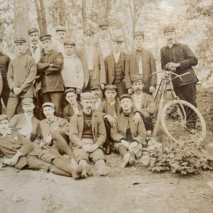 Antique Lynn Cycling Club Photograph from 19th Century - 24" x 18" - Rare 1800s Massachusetts Bicycling Club History - G.C. Hovey Photo -