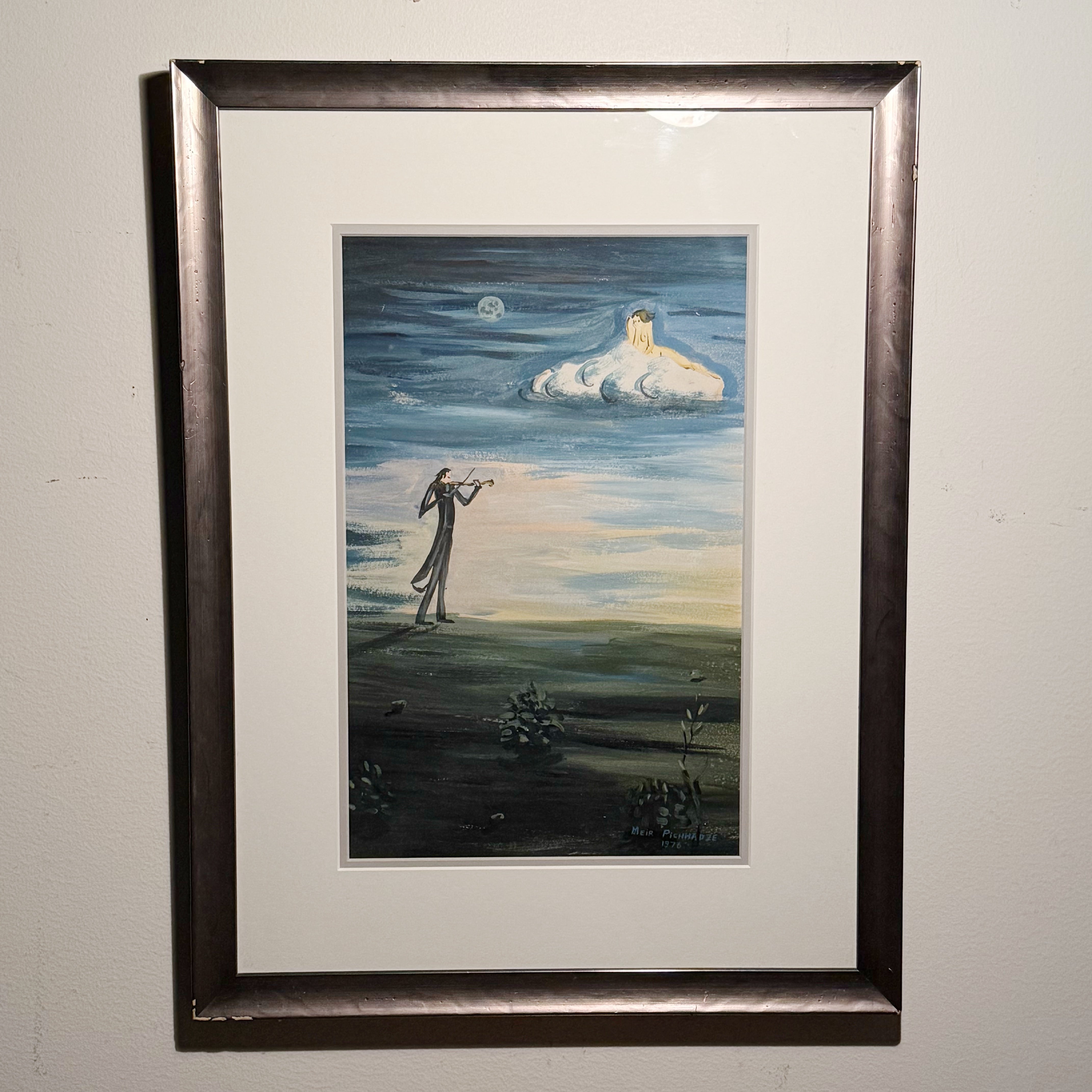 1970s Meir Pichhadze Original Surrealist Painting