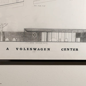 1960s Volkswagen Dealership Architectural Rendering | Karmann Ghia