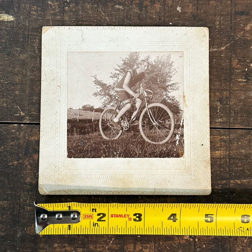 Antique Cycling Racer Photograph from 19th Century | 5" x 5"