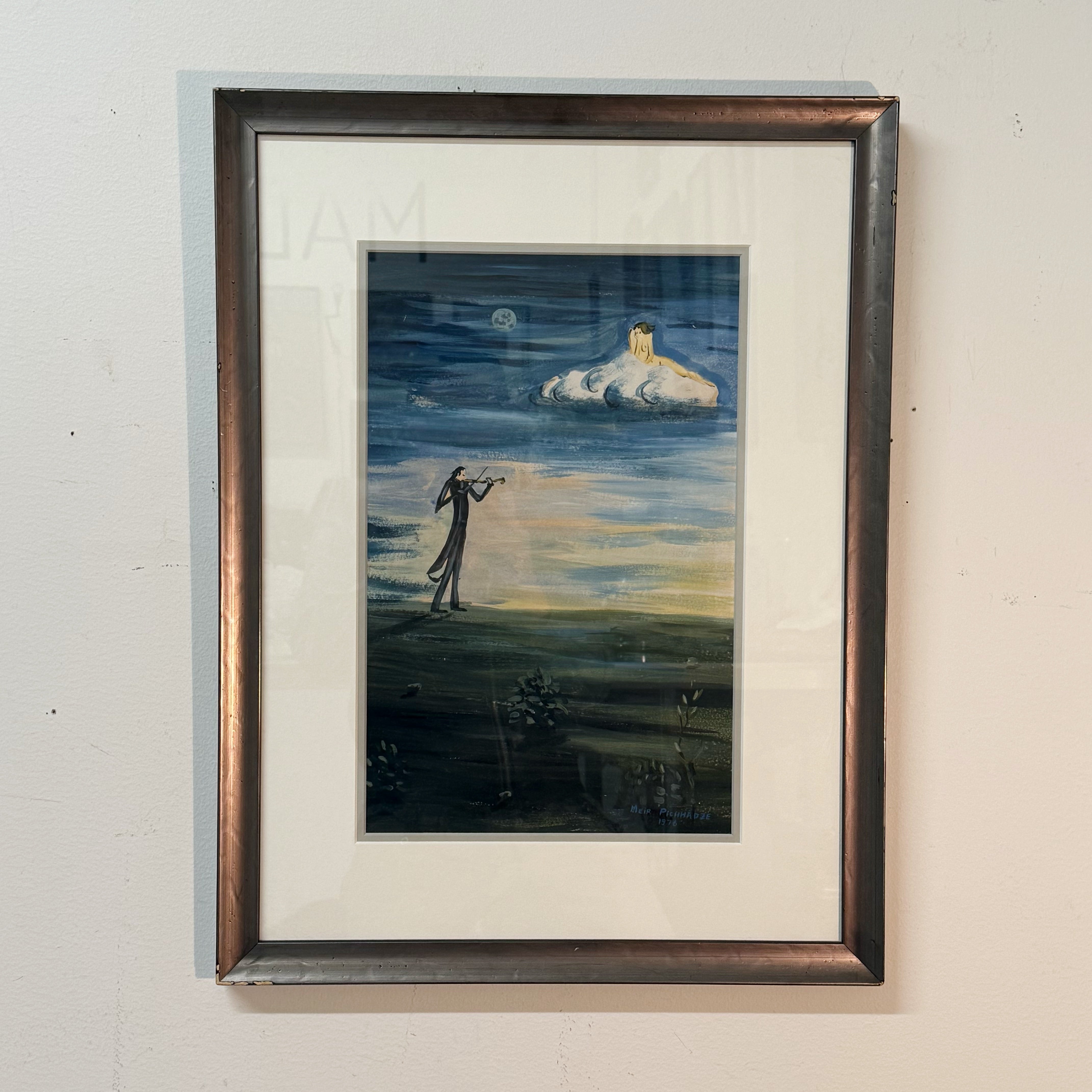 1970s Meir Pichhadze Original Surrealist Painting