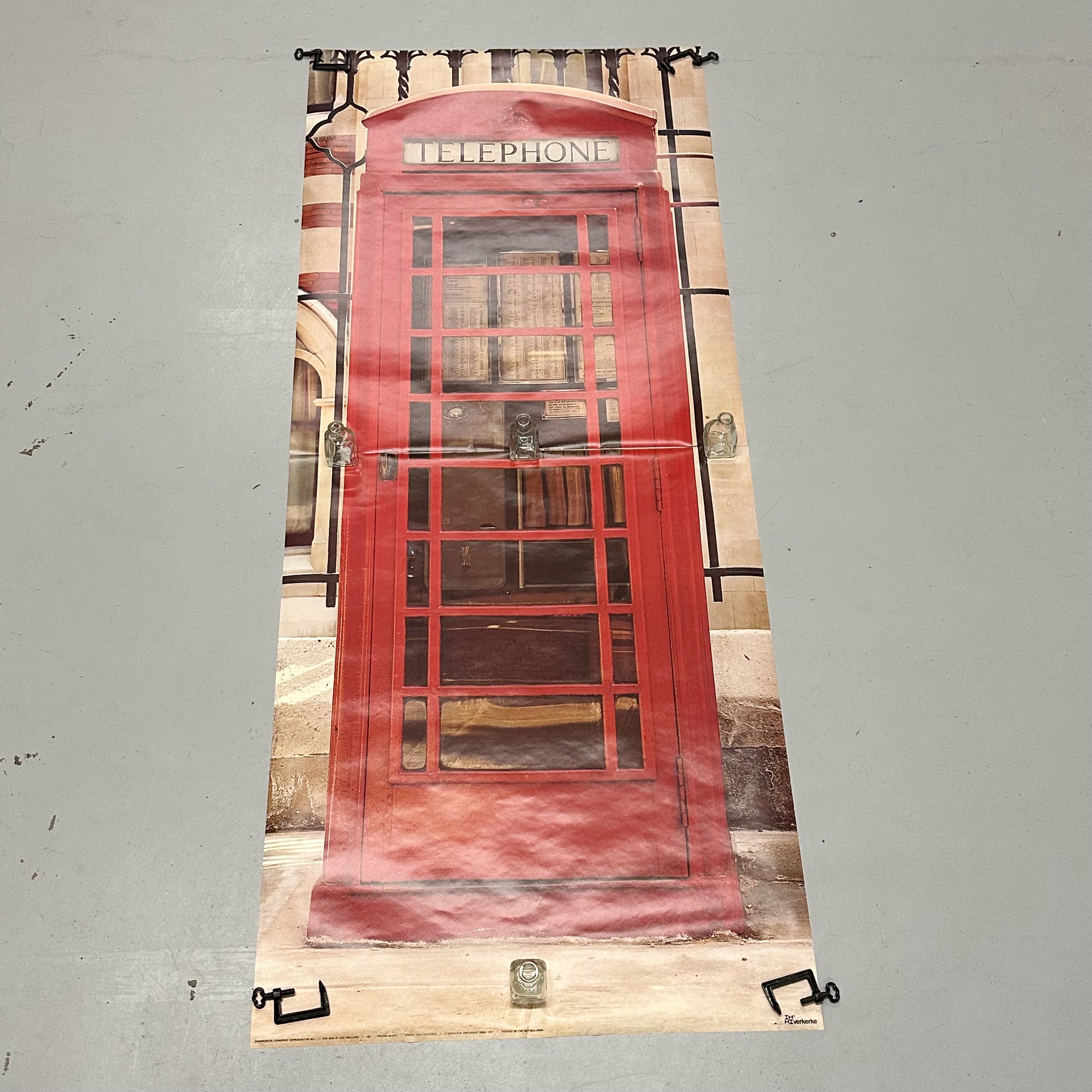 Rare 1970s London Red Telephone Booth Poster by Verkerke | Banksy