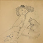 WW2 Pinup Drawing of Woman in a Pose - Dated Jan 23 1944 - Military Artwork - Militaria Drawings - Risqué Art - 1940s Drawings