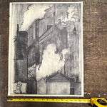 Reserved 1970s Industrial Etching by Donna Danhelka | "Industry of 1900 #1"