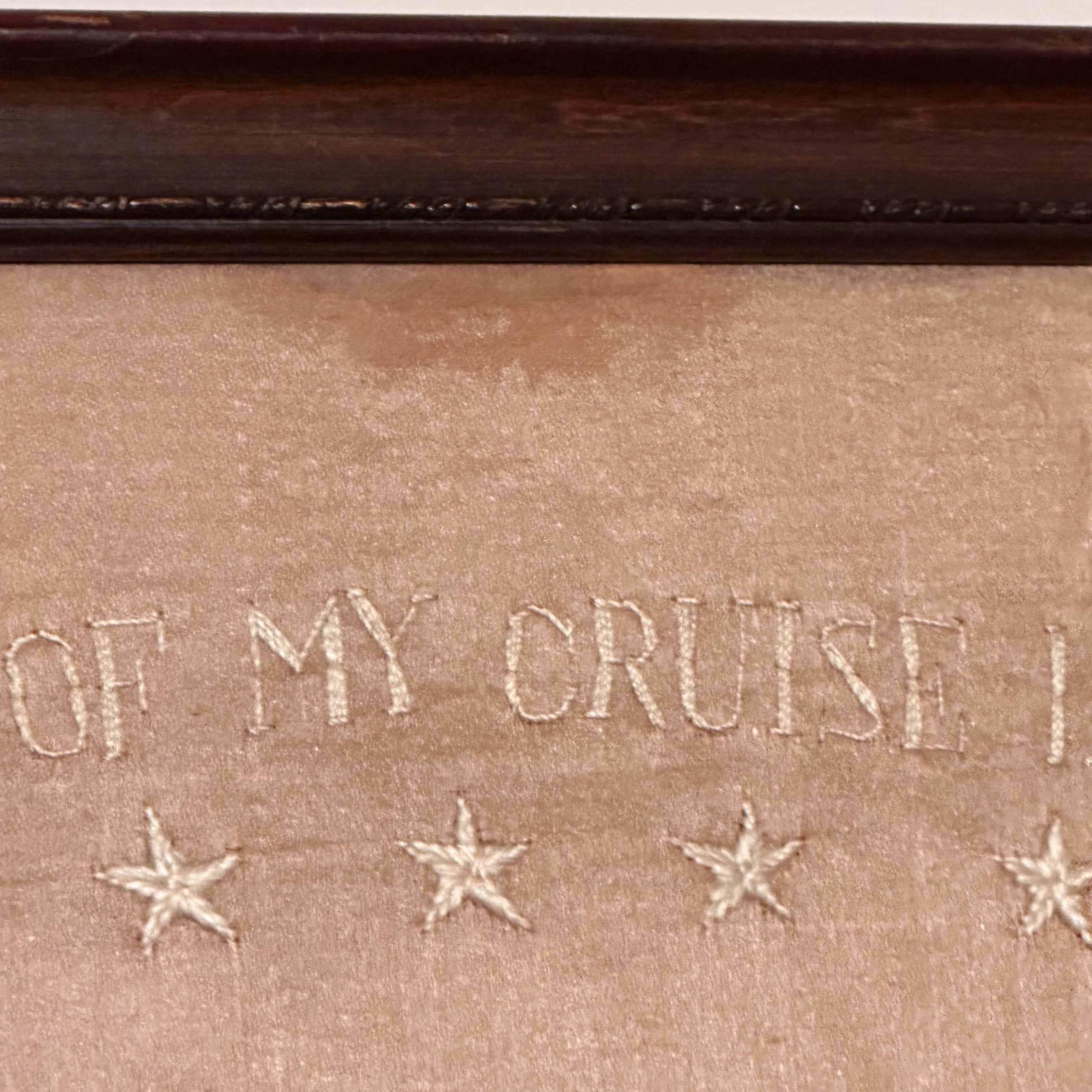 Early 1900s Souvenir Silk Embroidery of Military Hawaiian Cruise