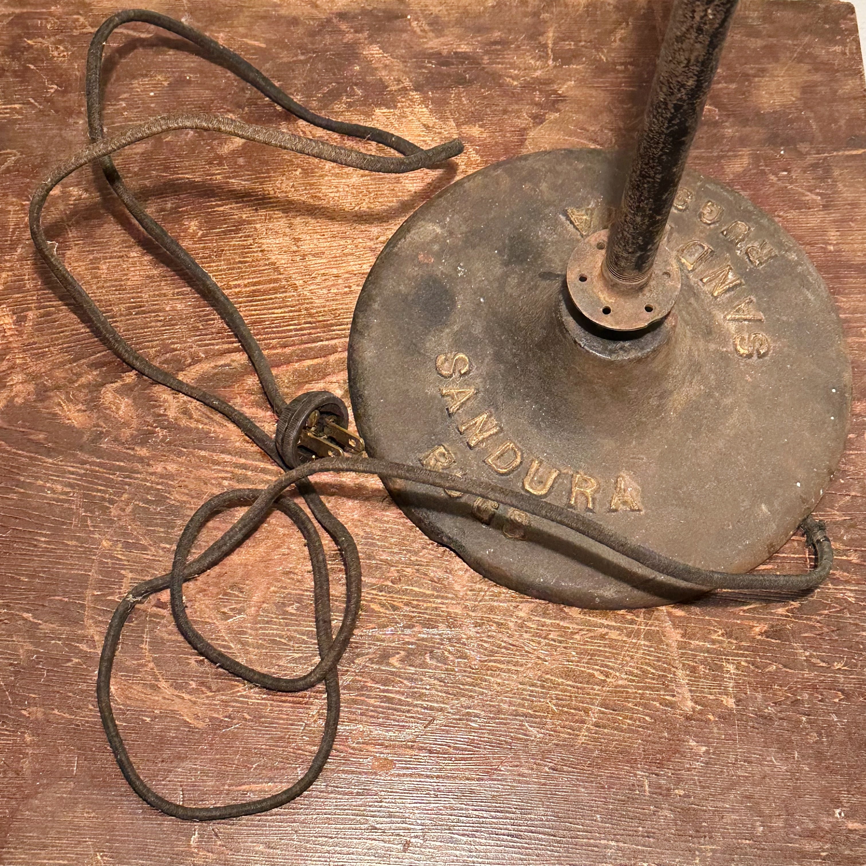 1930s Industrial Machinist Lamp with Sandura Rugs Base