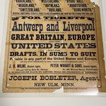19th Century Red Start Liner Broadside Poster for Steamship