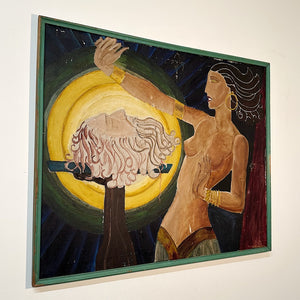 1940s Painting of Woman with Decapitated Head | Zella Mae Dickinson