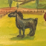 Max Kahn Painting of Horses in a Pasture | 1940 WPA Era