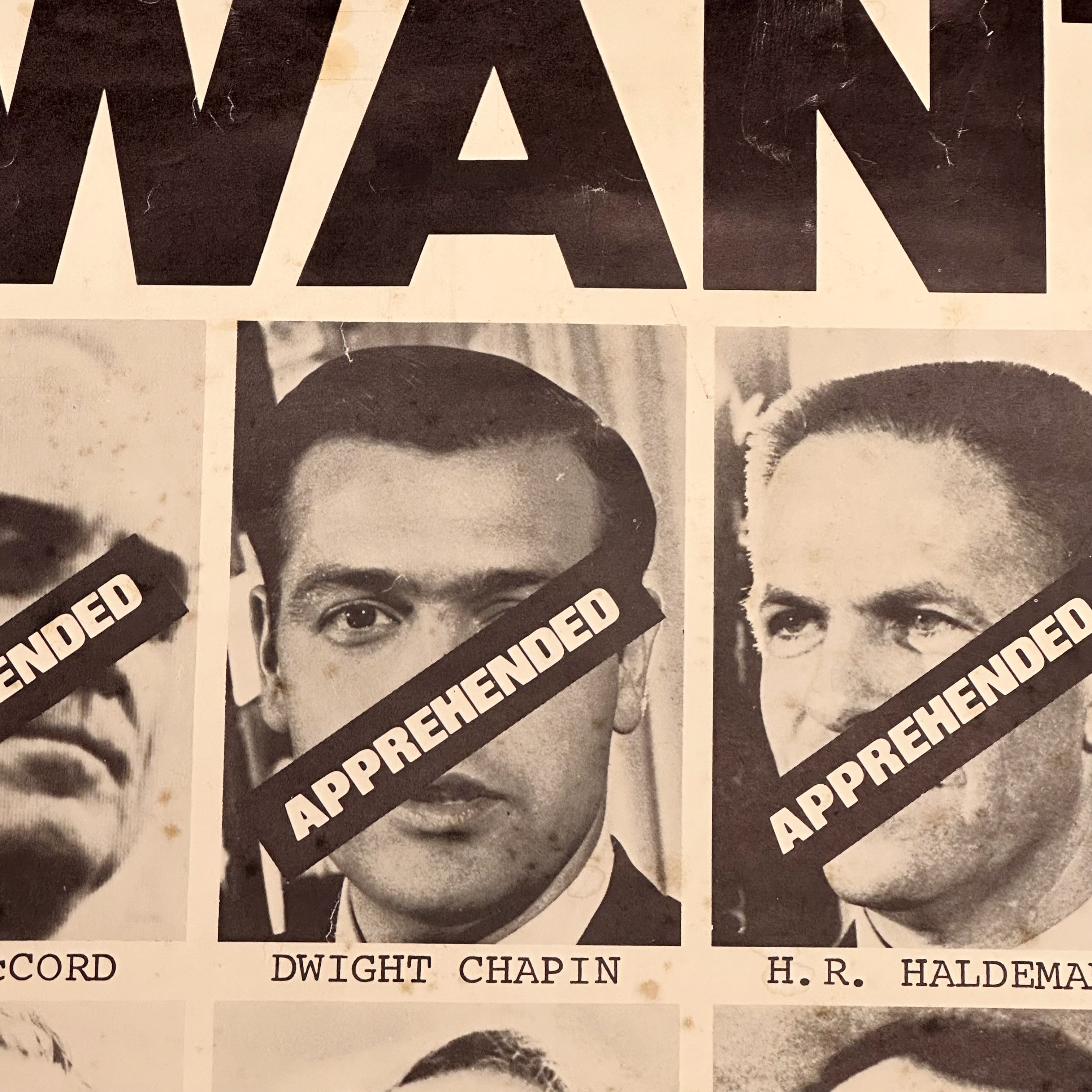 1970s Watergate Wanted Poster with Nixon Accomplices
