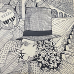 1970s Psychedelic Artwork of Mad Hatter and Friends