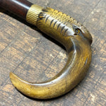 Antique Ibis Horn Walking Cane with Montreal Markings