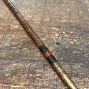 Antique Stacked Leather Cane with Tiger Stripe Handle | 1800s