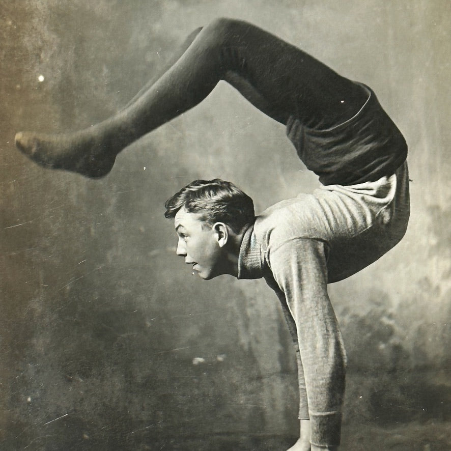 Antique Postcard of Gymnast in Pretzel Pose | Early 1900s