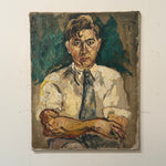 1950s Expressionist Oil Portrait Painting of Man | Midcentury