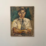 1950s Expressionist Oil Portrait Painting of Man | Midcentury