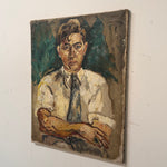 1950s Expressionist Oil Portrait Painting of Man | Midcentury