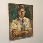 1950s Expressionist Oil Portrait Painting of Man | Midcentury