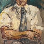 1950s Expressionist Oil Portrait Painting of Man | Midcentury